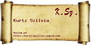 Kurtz Szilvia névjegykártya